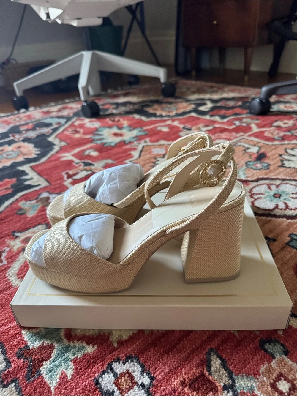 Dolce Vita - Felica Natural Raffia Heels